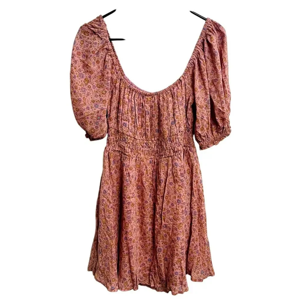 NWT SPELL & the Gypsy Collective Rae Mini Dusty Pink Floral Dress Size M Boho - Picture 3 of 4